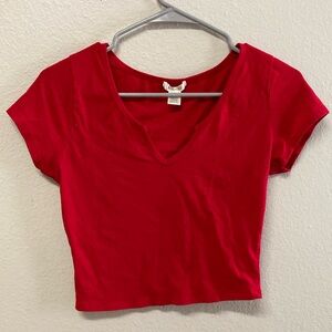 Wild Fable Red Fitted Crop T-Shirt